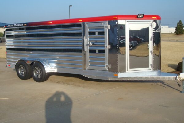 Bumper Pull Low Pro Stock Trailer - Standard Framed and Sealed Escape Gate, Polished Fenders and Polished Slats