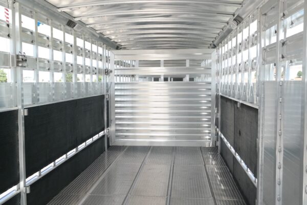 16174 (17) Straight Floor Semi Stock Trailer - Standard Center Gate with Double Ring Latch (Swings 180 Degrees)