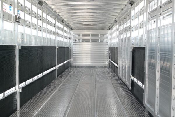 16174 (18) Straight Floor Semi Stock Trailer - Standard Center Gate with Double Ring Latch (Swings 180 Degrees)