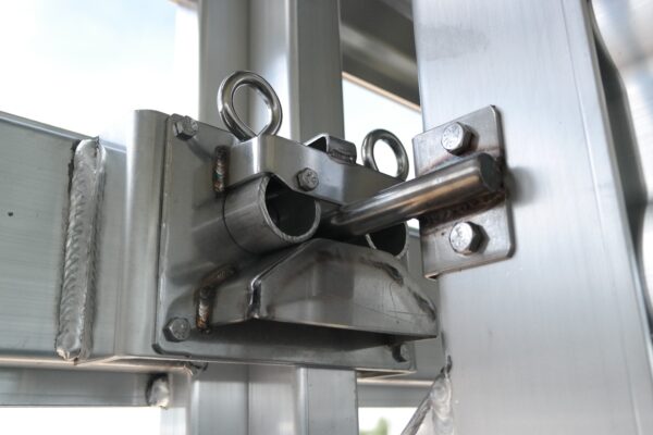 16174 (21) Straight Floor Semi Stock Trailer - Standard Center Gate Double Ring Latch