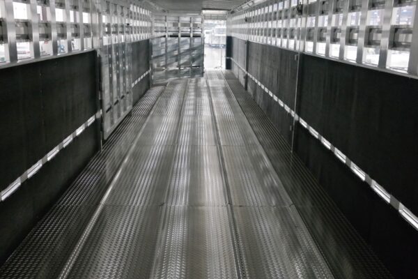 Straight Floor Semi Stock Trailer - Interior