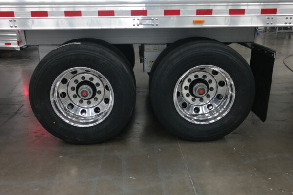 Straight Floor Semi Stock Trailer - 11R24.5 Tires (4 Polished Aluminum Wheels and 4 Mill Finish Inner Aluminum Wheels)